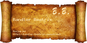 Bandler Beatrix névjegykártya